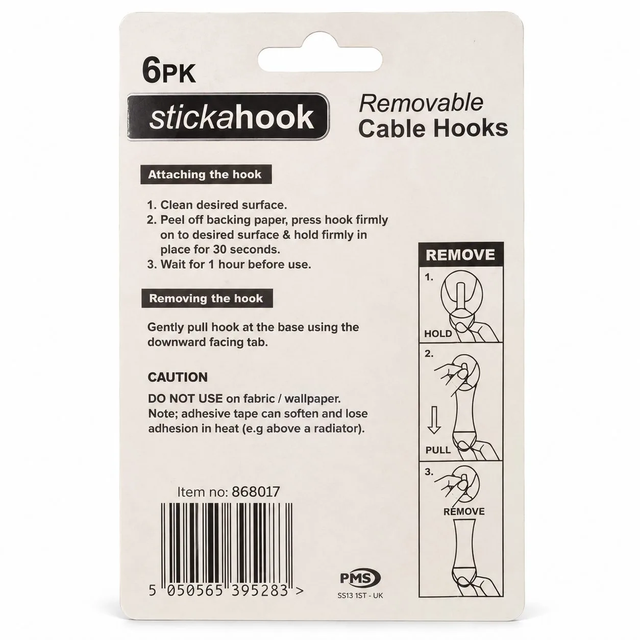 Crochets adhésifs pour câbles Stickahook 6 pièces