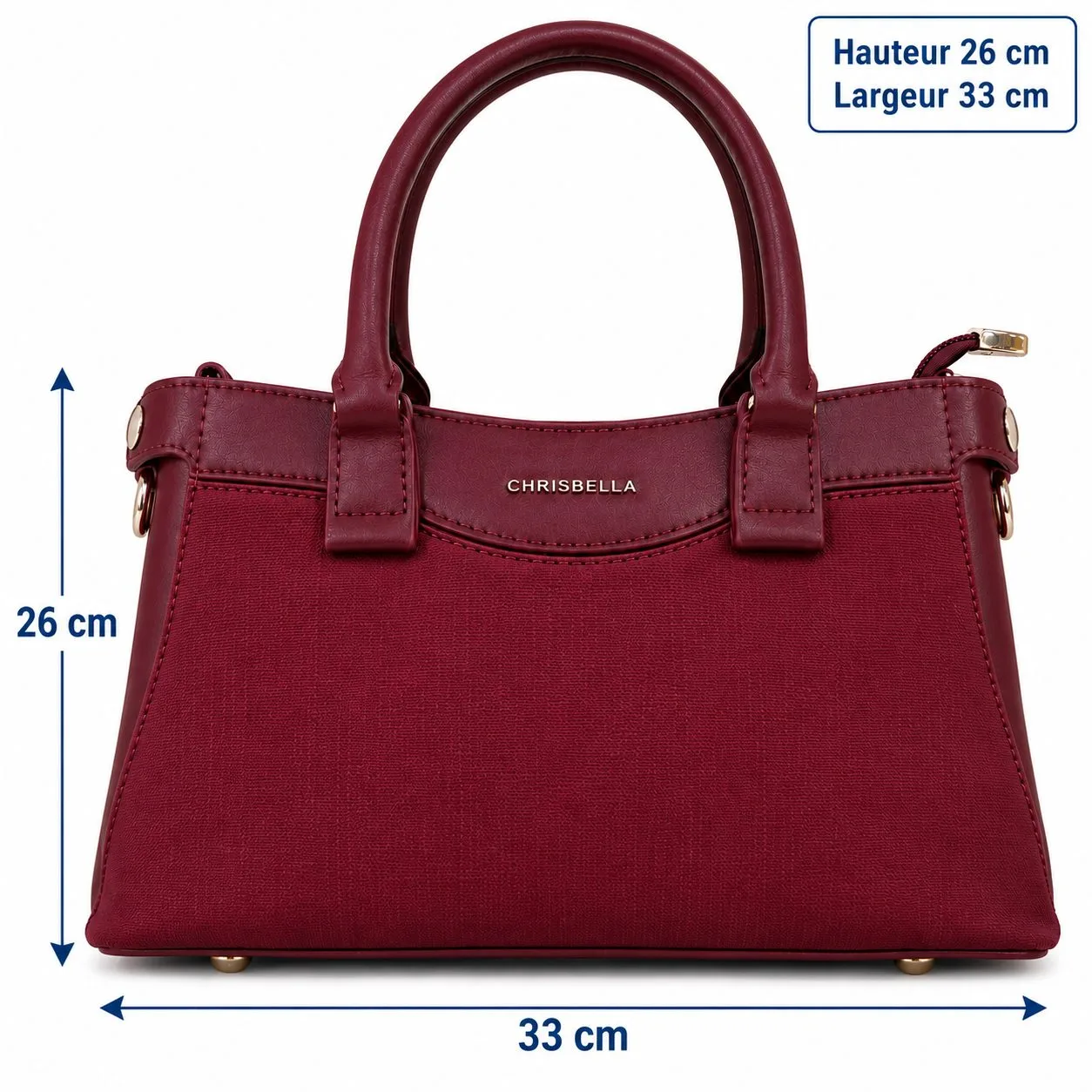 Sac à main Chrisbella rouge bordeaux