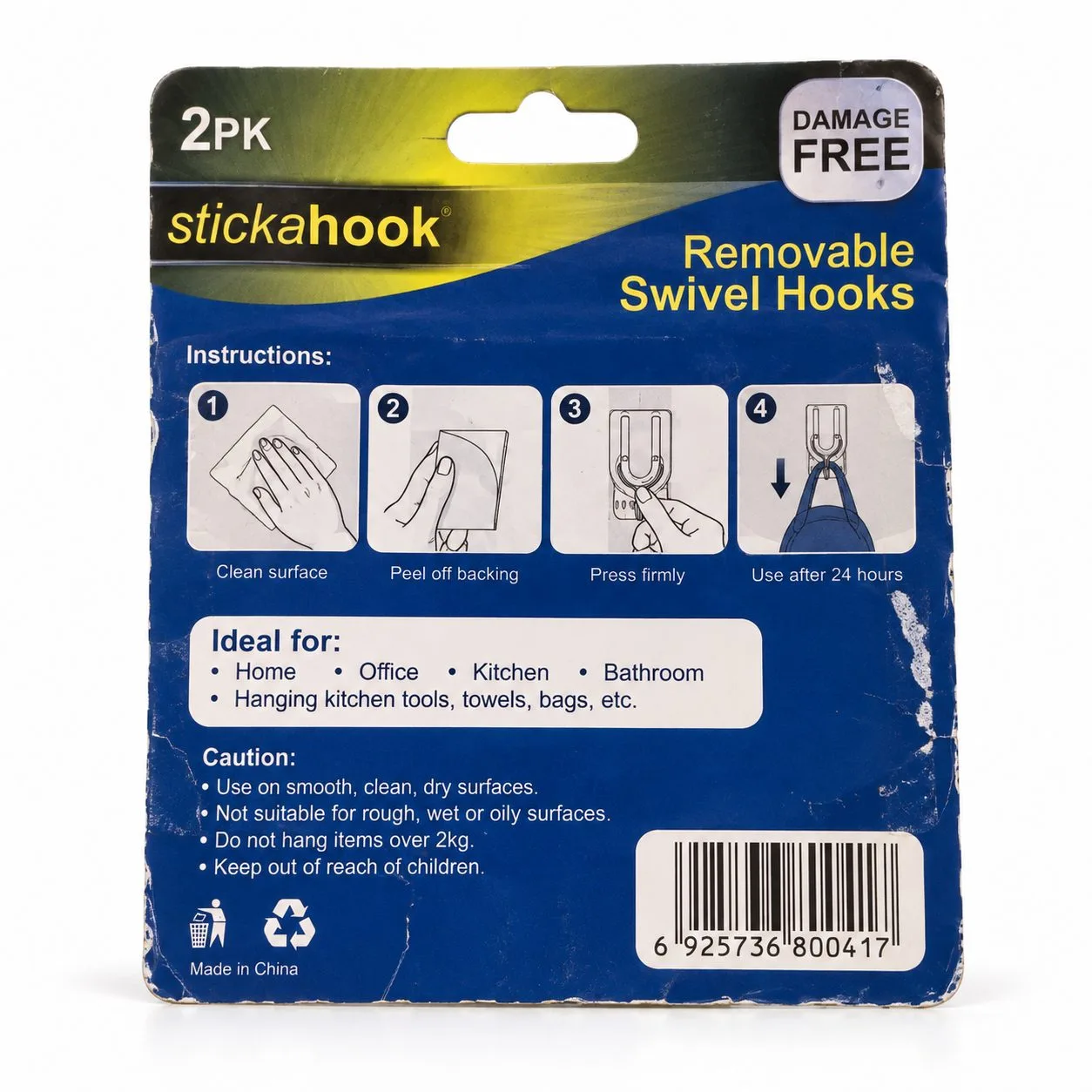 Crochets adhésifs orientables Stickahook 2 pièces