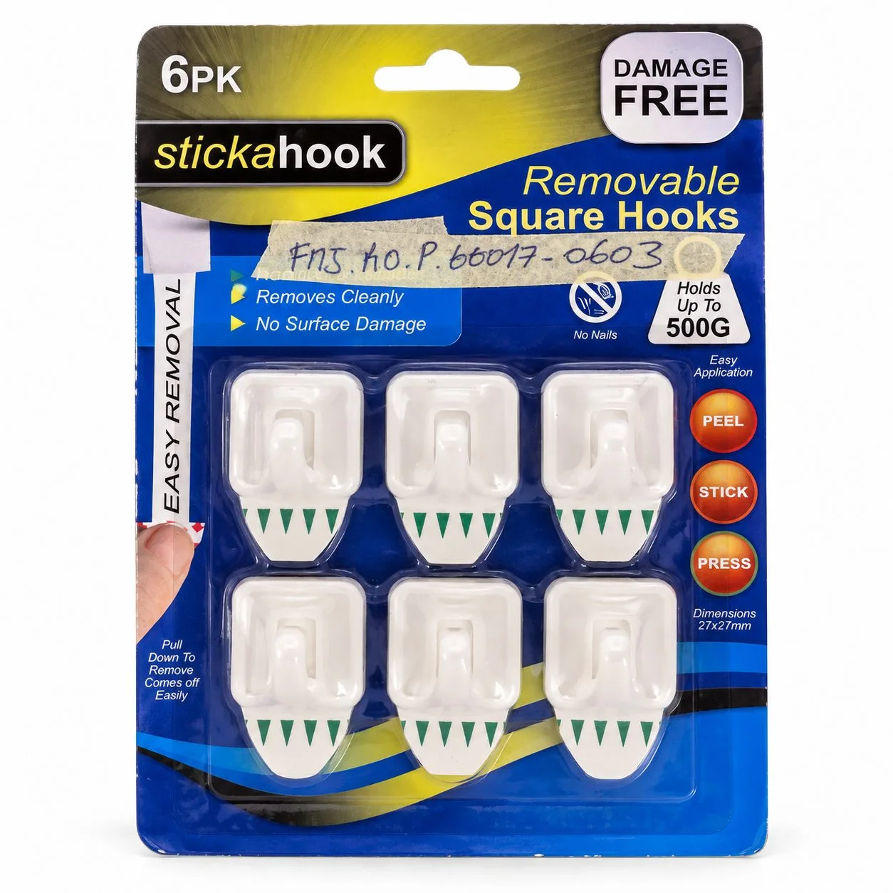 Crochets adhésifs Stickahook 6 pièces