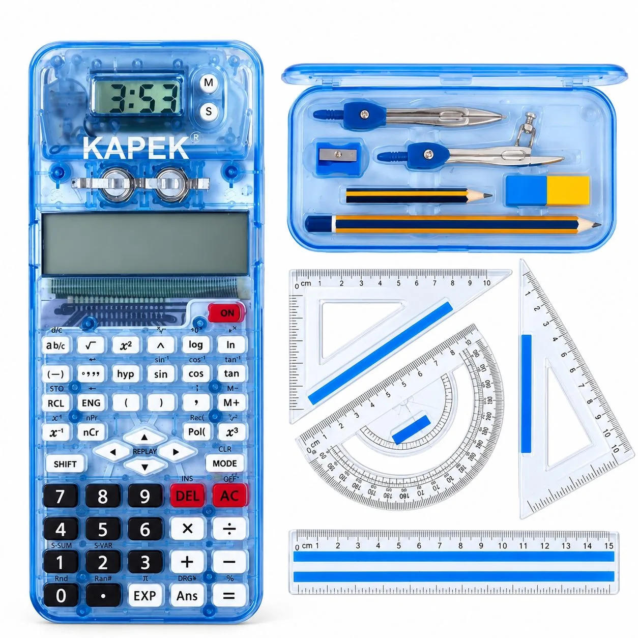 Ensemble de géométrie avec calculatrice scientifique