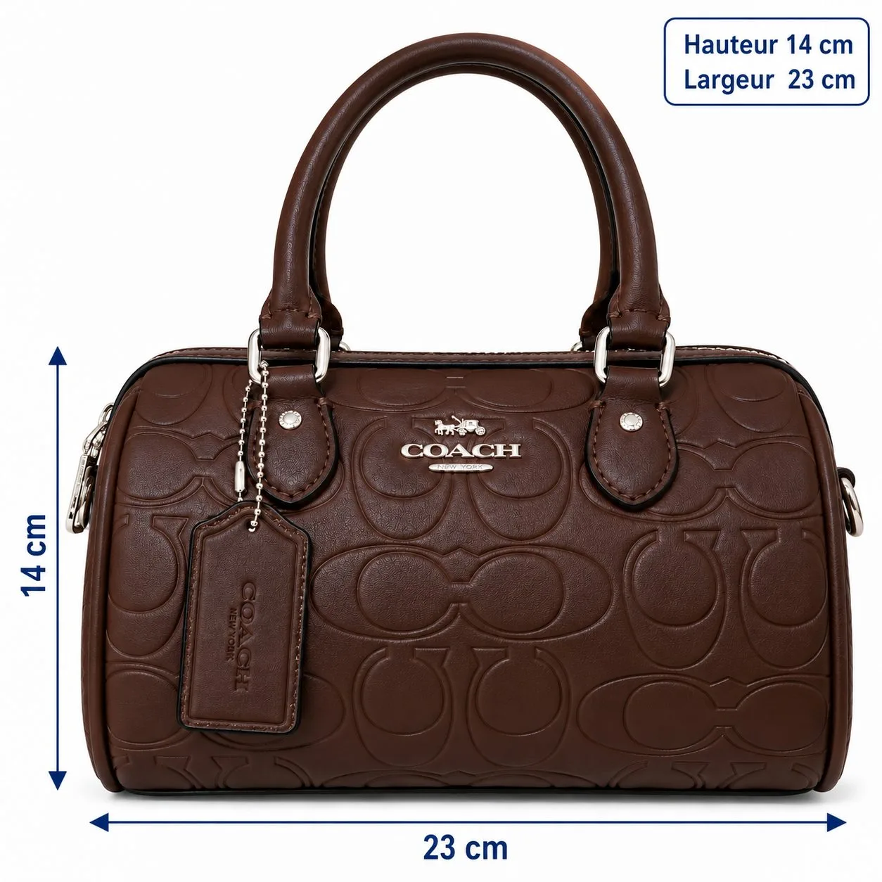 Petit sac à main COACH marron foncé
