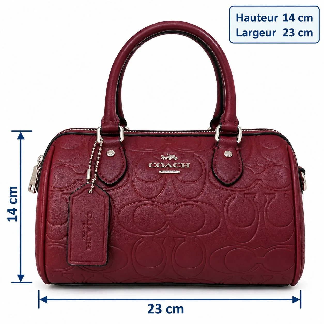 Petit sac à main COACH rouge bordeaux