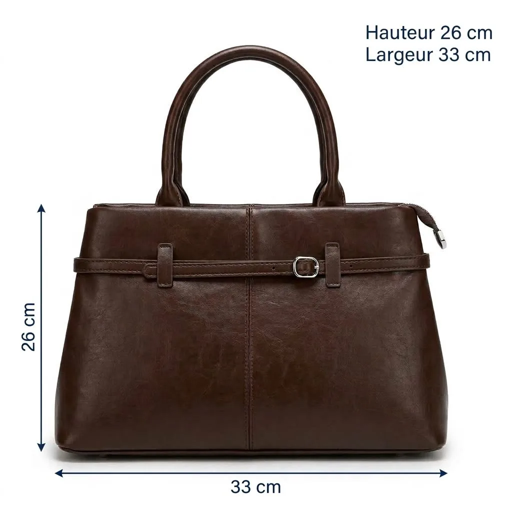 Sac à main marron foncé grande taille